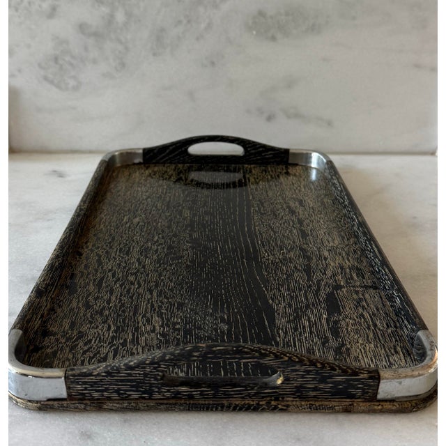 Mid 20th Century Vintage Mid Century Black Wood Tray by Nasco For Sale - Image 5 of 10