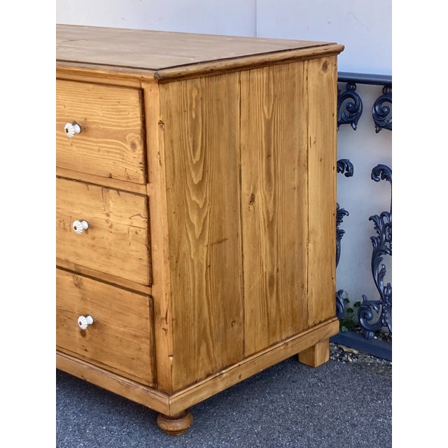 Wood Pine Chest of Three Drawers, Hungary For Sale - Image 7 of 14