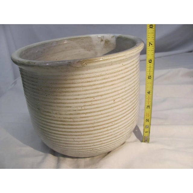 Cream Mid 20th Century Zanesville Art Deco Stoneware Model 1006 Cream Glazed Vase For Sale - Image 8 of 10