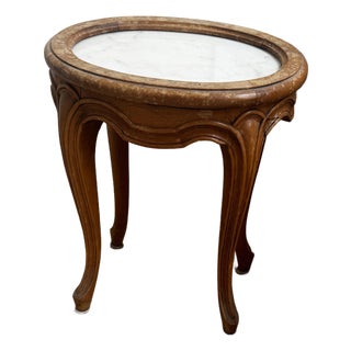 Vintage Louis XV Style Marble Top Accent Table For Sale