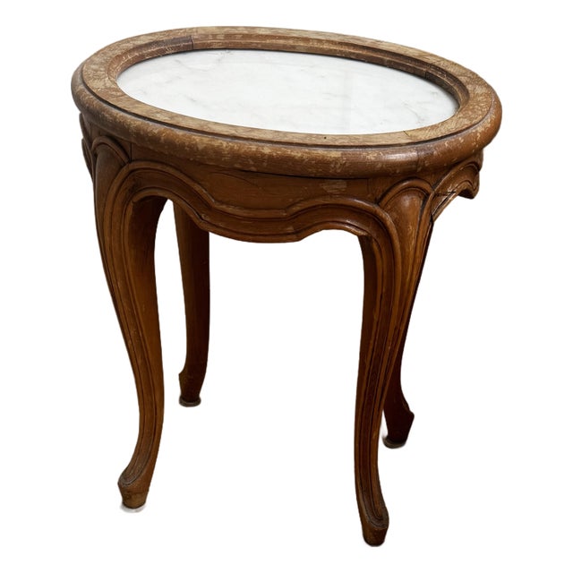 Vintage Louis XV Style Marble Top Accent Table For Sale