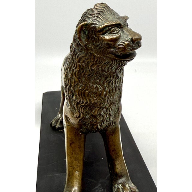 Metal Antique Medieval Bronze Sculpture of a Lion For Sale - Image 7 of 18
