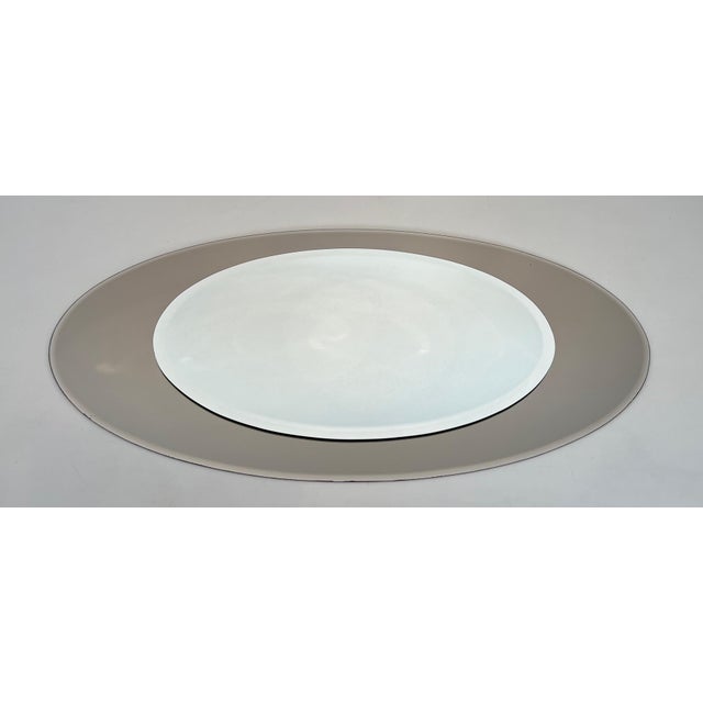 Large oval mirror by Fontana Arte. Circa 1970 For Sale - Image 13 of 13