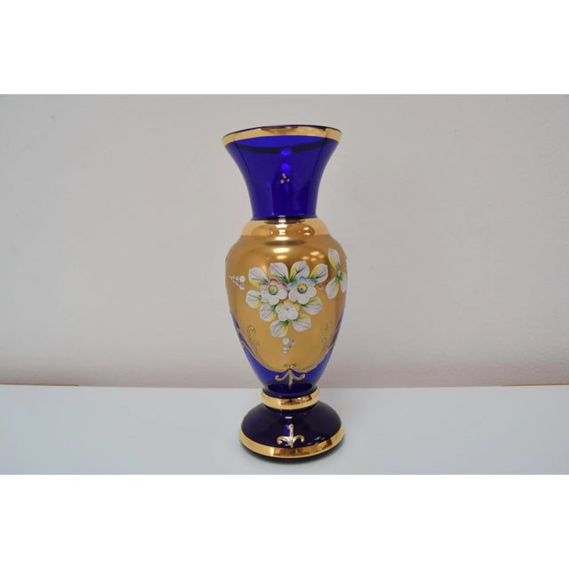 Gold Mid-Century Handmade Gilt Vase by Novo Borske Sklo, 1960s For Sale - Image 8 of 9