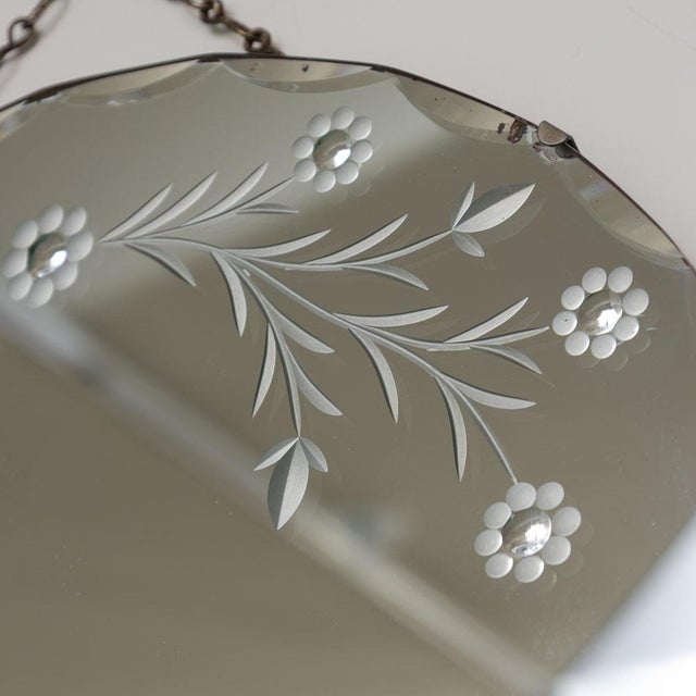 1930s 1930s French Art Deco Etched Circular Beveled Mirror For Sale - Image 5 of 12