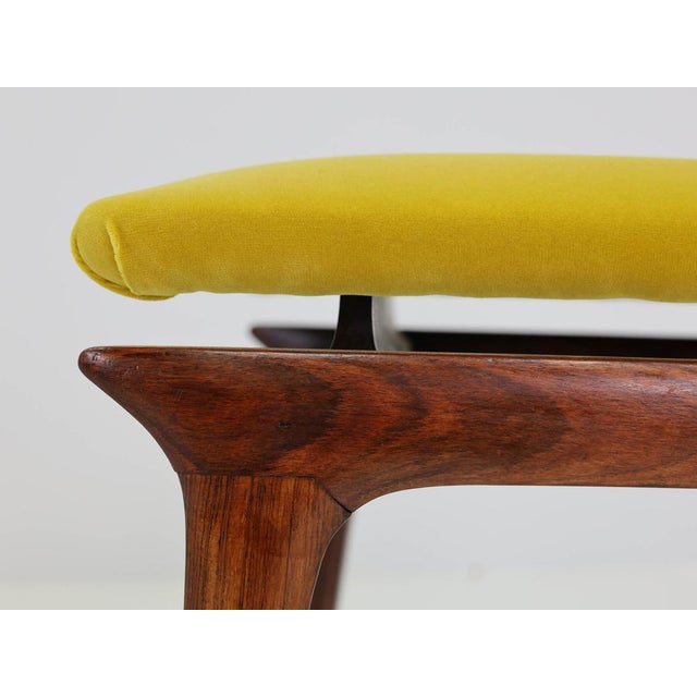 Santos Rosewood and Lemon Yellow Velvet Chairs by Carlo De Carli, Italy, 1950s, Set of 2 For Sale - Image 12 of 13