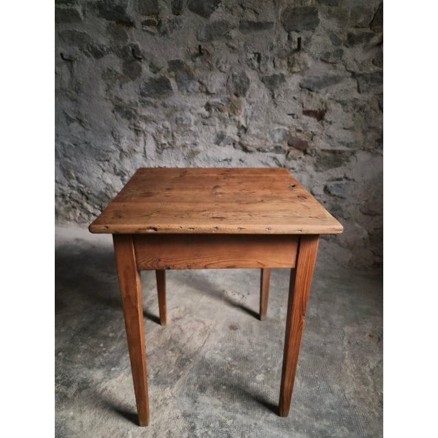 French Pine Side Table with Drawer, 19th Century For Sale - Image 12 of 18