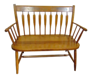 Nichols & Stone Windsor Style Maple Stencil Decorated Settee