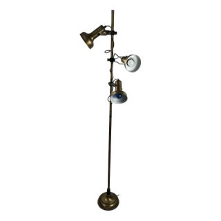 3-Light Floor Lamp in Brass and Aluminum, Italy, 1970s For Sale