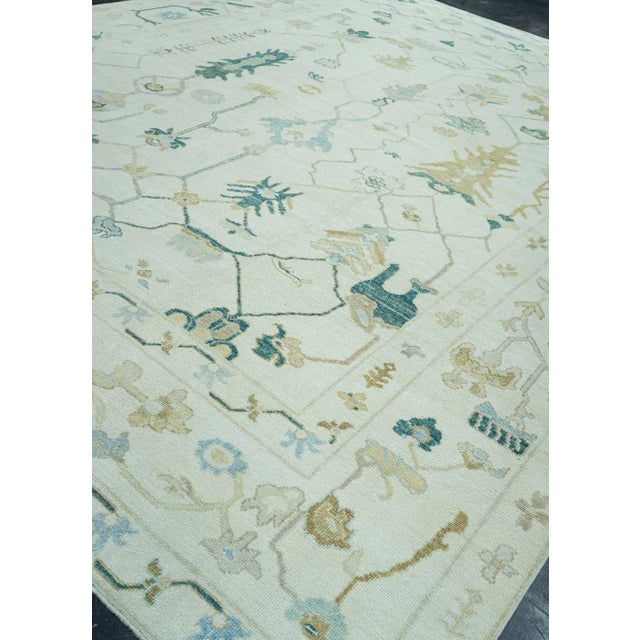 Turkish Oushak Rug 12'3" x 15'2" #20099 For Sale - Image 4 of 8