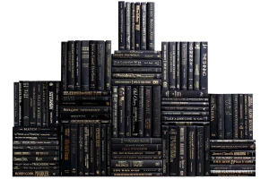 Decorative Books - Onyx & Gold Book Wall - Set of 100 Black Books