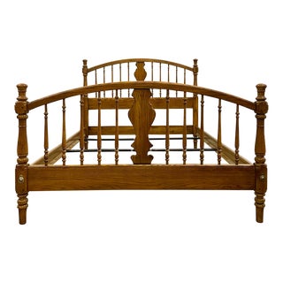 Vintage Ethan Allen Canterbury Oak Collection Full Size Bed For Sale