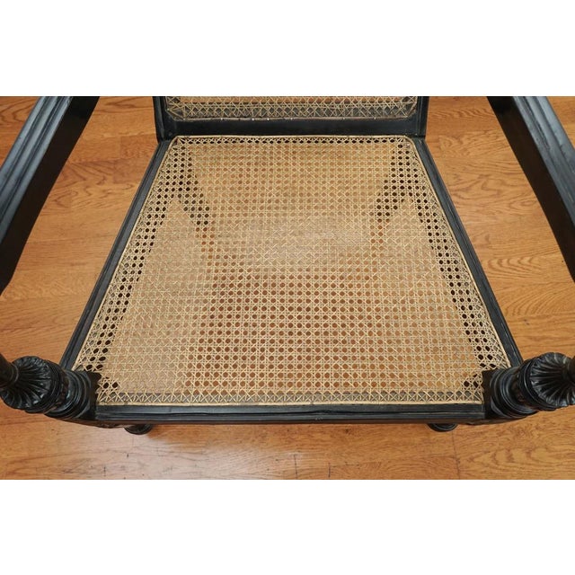 Early 19th Century Early 19th Century Ebony Carved Grandfather Shell Mark Chair For Sale - Image 5 of 17