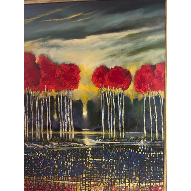 Modern Abstract Red Tree Painting For Sale In Washington DC - Image 6 of 12