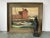 Nautical Seaside Vintage Oil Painting in a Perfectly Crusty Wooden Frame, signed Harriet Nadeau 1965. Dinghys and...