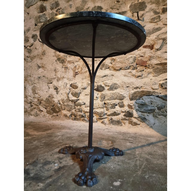 Antique French Bistro Table with Marble Top and Cast Iron Base, 1890s For Sale - Image 9 of 16