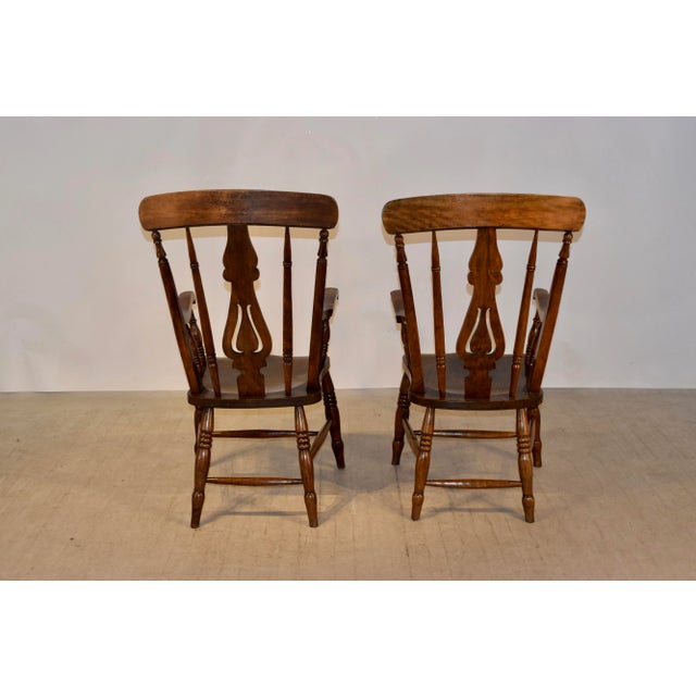 19th C Pair of Lancashire Ladder Back Armchairs For Sale - Image 10 of 13