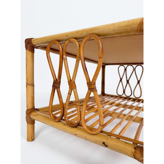 Mid-Century Modern Italian Riviera Coffee Table in Bamboo with Rattan and Wicker, 1960s For Sale - Image 10 of 18