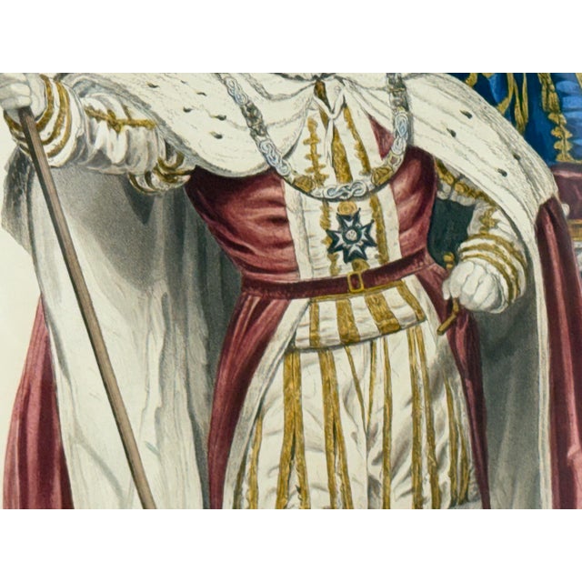 Sculpture Materials H. Meyer the Standard of St. George Coronation Engraving, Antique For Sale - Image 7 of 12