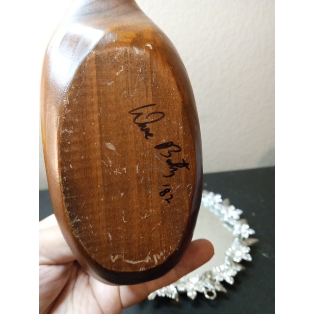 Brown Signed Dave Butz 1982 Wooden Decoy Duck Figurine For Sale - Image 8 of 8