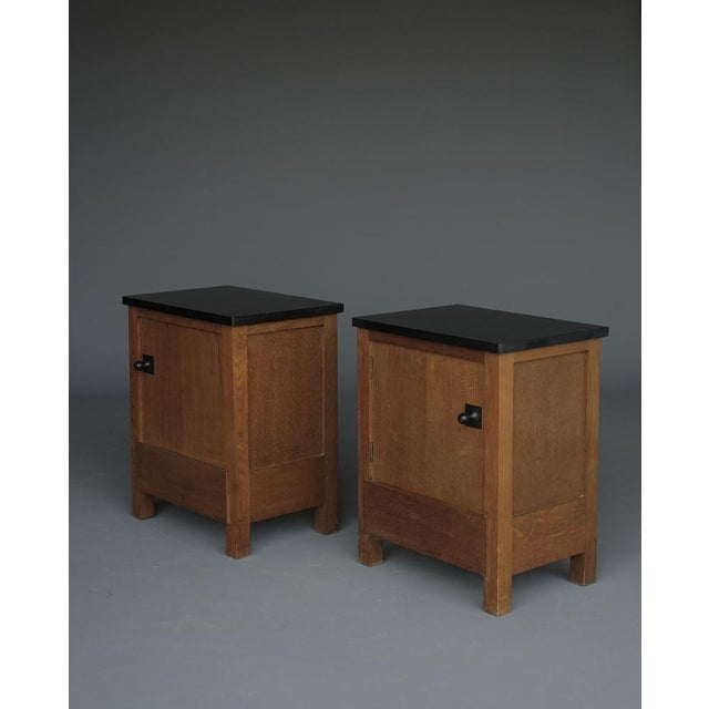 1920s Art Deco Oak Bedside Cabinets by Henk Wouda for Pander & Zn., 1920s, Set of 2 For Sale - Image 5 of 18
