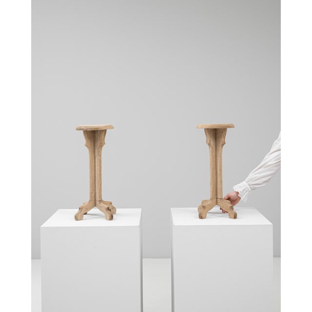 French 20th Century French Oak Pedestals - A Pair For Sale - Image 3 of 18