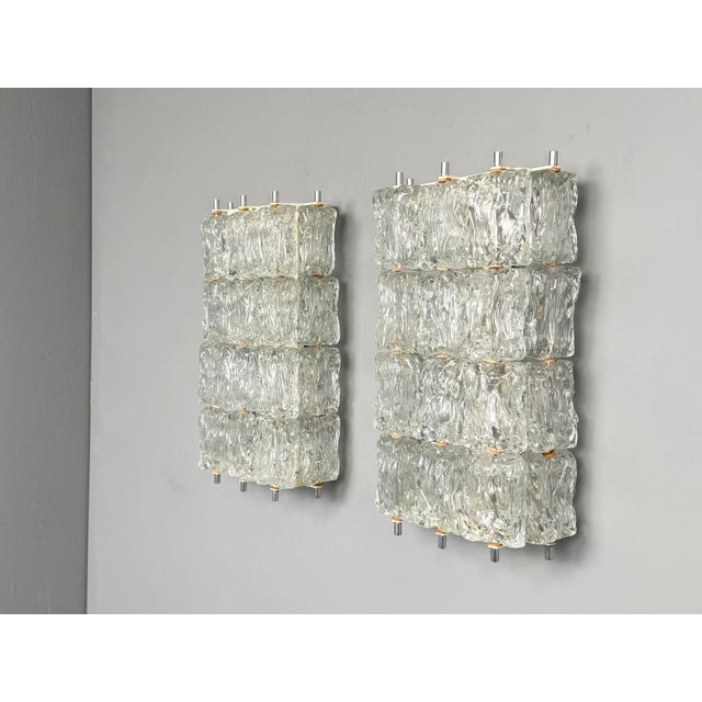 Silver Glass Wall Lamps by Barovier & Toso, Italy, 1960s, Set of 2 For Sale - Image 8 of 8