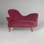 Italian modern sofa in purple-ret velvet and wood, 1930s Two-seater couch upholstered in purple-red fabric. It features an...