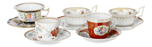 Porcelain Teacups with Saucers from Vista Alegre, Set of 10