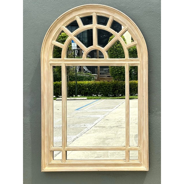 Vintage Arched Wood and Mirrored Glass Mirror For Sale - Image 11 of 12