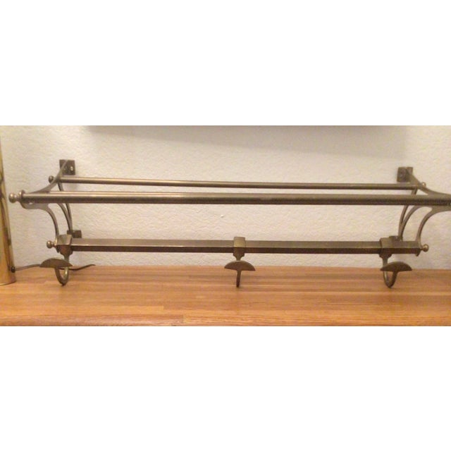 Restoration Hardware Brass Wall Mount Suitcase and Coat Rack For Sale - Image 12 of 12