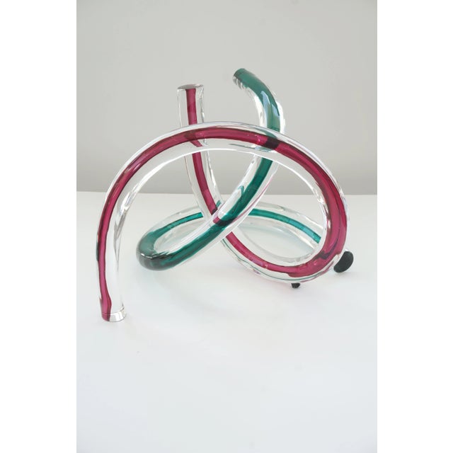 Sculpture Free Form Swirls 2-Piece Glass For Sale - Image 12 of 13
