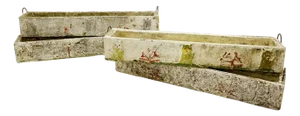 Polychrome Cement Planters from Emile Taugourdeaus Zoological Garden, Set of 4