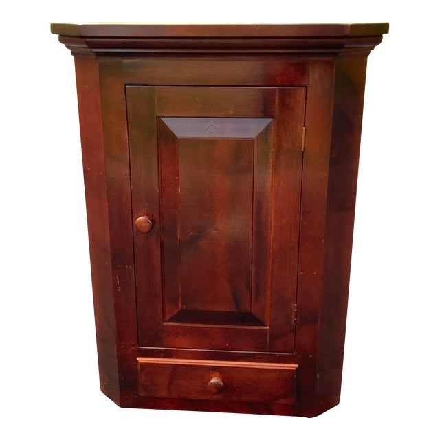 1920s Antique Cherry Corner Cabinet For Sale