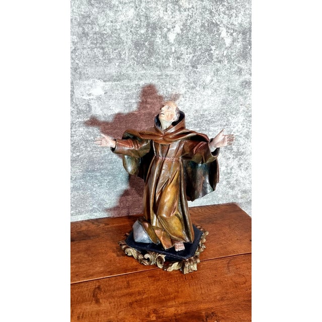 Dutch Artist, Holy Statue of Francis of Assisi, 18th Century, Wood For Sale - Image 14 of 15