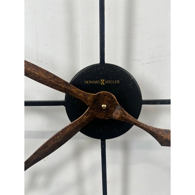 Industrial Vintage Industrial Howard Miller "Postema" 49" Oversized Wrought-Iron Wall Clock For Sale - Image 3 of 14