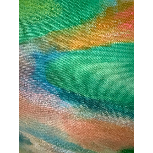 Impressionist Acrylic on Canvas Original Water Lily Artwork by Matthew Brinston For Sale - Image 4 of 7