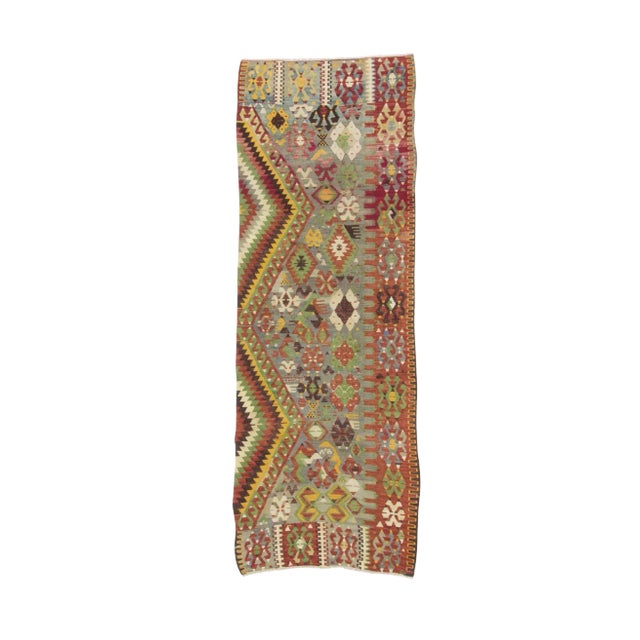 1960s Vintage Turkish Kilim Runner- 2′9″ × 7′8″ For Sale