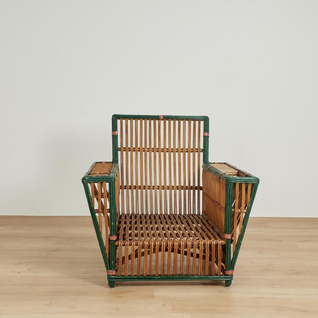 Four Piece Suite of Art Deco Rattan Porch Furniture For Sale - Image 10 of 18