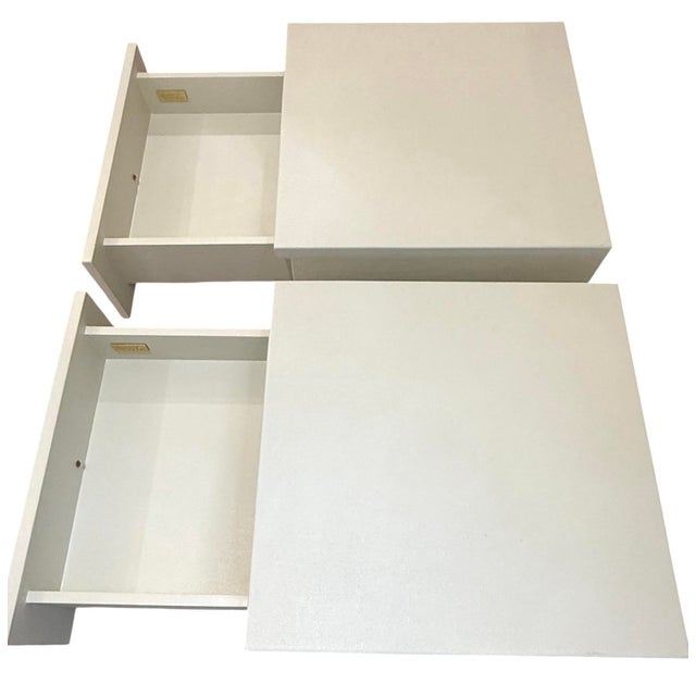 Pair Linen Wrapped Made Goods Maris Nighstands For Sale - Image 11 of 12