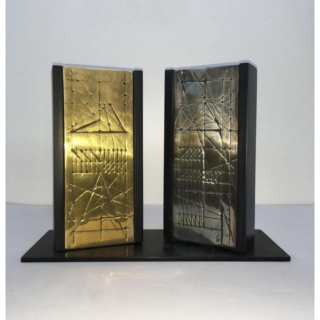 Italian Bronze Abstract Sculptures by Walter Valentini, 1980, Set of 2 For Sale - Image 3 of 18