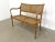 Neoclassical Late 20th Century Elegant Sheraton Style Painted Floral Cane Settee With Neoclassical Detailing For Sale - Image 3 of 14