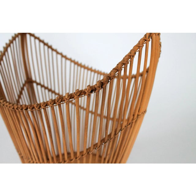 Wood Vintage Italian Pencil Reed Basket For Sale - Image 7 of 10