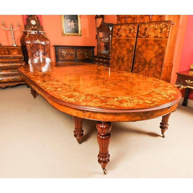 Vintage Extendable Burr Walnut Dining Table, 1990s For Sale - Image 9 of 18