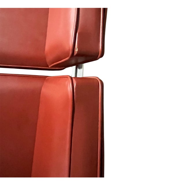 Mid-Century Modern 3-Seat Vinyl Tandem Bench / Sofa For Sale - Image 9 of 10