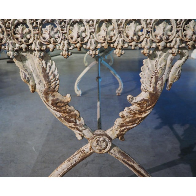 A Long, Painted Antique Cast Iron Table From Aix-en-Provence, France Circa 1890 For Sale - Image 13 of 18