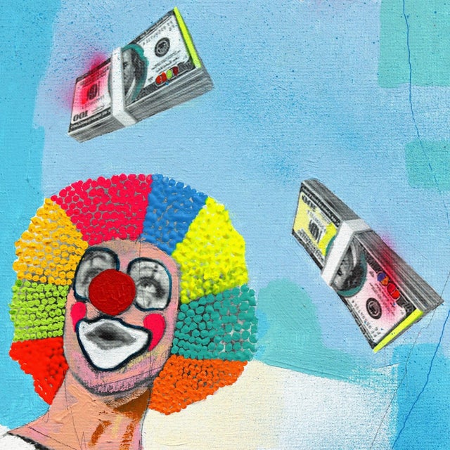 Fuck Off I Am Rich - Original Contemporary Pop Art Mixed Media Painting on Canvas by Fabio Coruzzi For Sale - Image 10 of 14