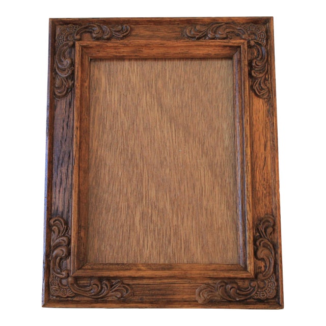 Vintage Ornate Carved Wood Picture Frame 5"x7" For Sale