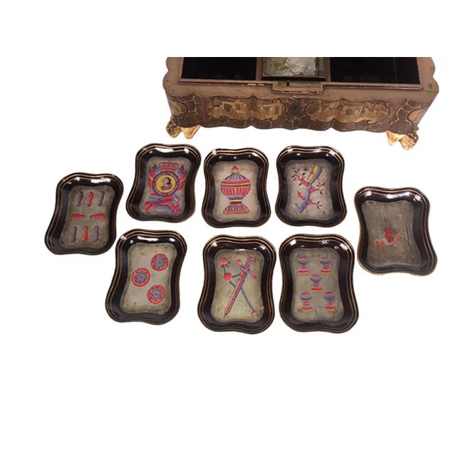 Chinese Antique Chinese Lacquer Game Set - 9 Pieces For Sale - Image 3 of 10