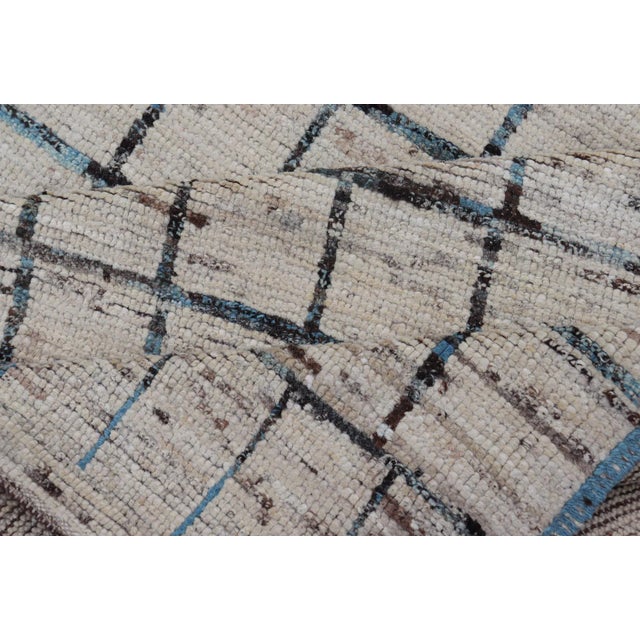 Hand-Knotted Runner in Wool With All-Over Sub-Geometric Design by Keivan Woven Arts For Sale In Atlanta - Image 6 of 11